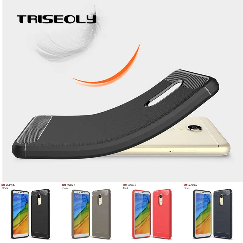 Мягкий силиконовый чехол TRISEOLY для Xiaomi Redmi 5 7 дюйма из углеродного волокна 99 Plus