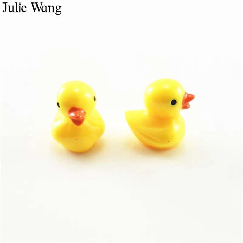 

Julie Wang 10pcs Cartoon Resin Yellow Cute Duck Charms Hanging DIY Pendants Decoration Findings Handmade Jewelry Accessories