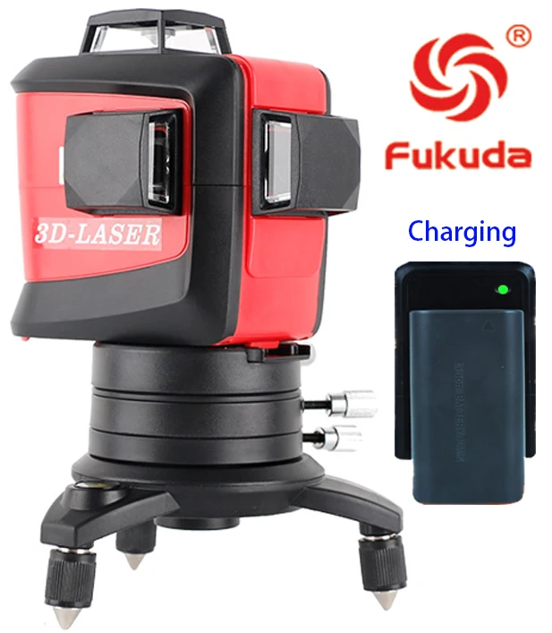 

Fukuda 12 lines MW-93T lithium battery red laser level 360 Vertical And Horizontal Self-leveling Cross Line 3D Laser Level