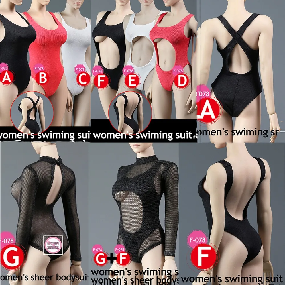 

1/6 Female Sexy Cool One-piece swimsuit 1:6 Woman Swimsuit Underwear Clothes Set For 12" Action Figure Toys Accessories