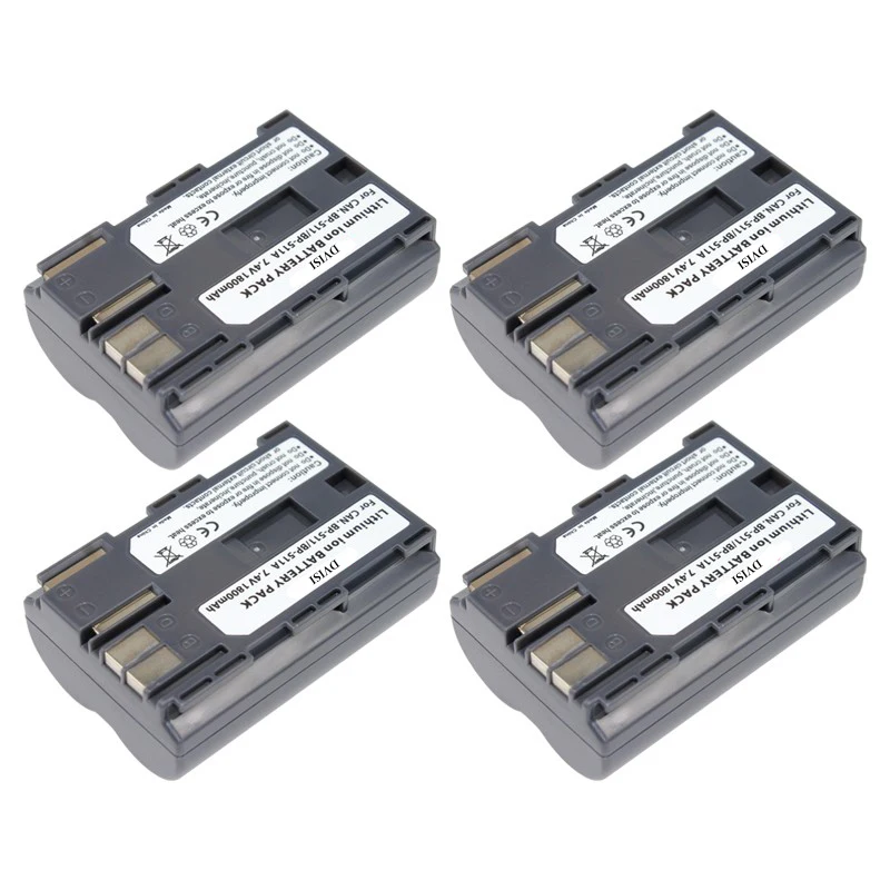 4 шт. 1.8Ah BP-511A BP 511A BP511A BP-511 Батарея для цифровой однообъективной зеркальной камеры