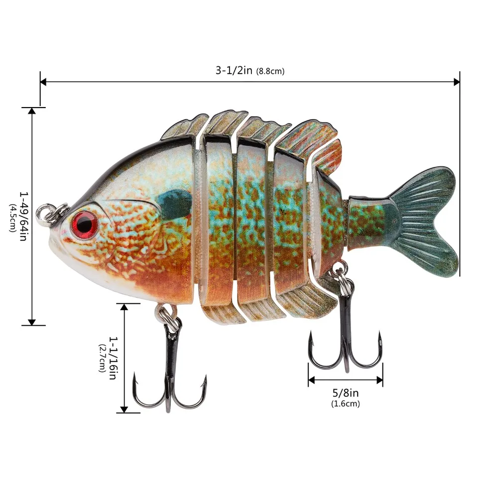 BASSDASH SwimPanfish - Señuelos de lubina de topwater duro, con BASSDASH SwimPanfish - Señuelos de lubina de topwater duro, con