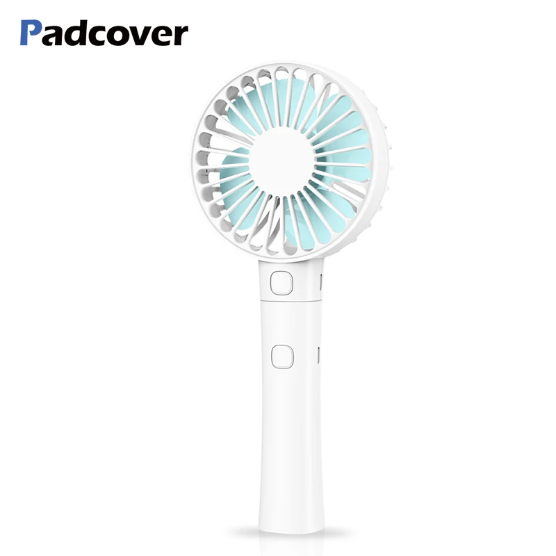 

PADCOVER Handheld USB Fan Portable 3 Speed Adjustable Cooler Mini Fan 2000mAh Rechargeable Handy Small Desk Desktop USB Fan