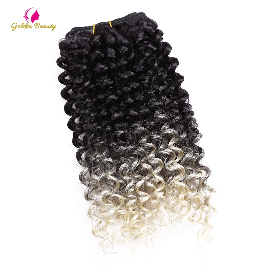 

Golden Beauty 2pcs/pack 4inch Curly Sew In Weave Synthetic Hair Wefts Sew in Hair Extensions Weave Lot