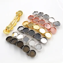 5 шт., 12 мм, с 5 камеями, высокое качество, 7 цветов, покрытые медным покрытием, заколки для волос, заколка для волос, установка основы, аксессуары для волос "сделай сам"