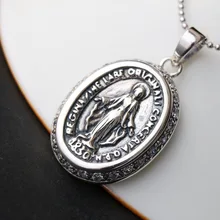 Ретро тайский серебряный S925 серебро кулон Для мужчин и Для женщин тайский серебряный кулон Иисус Мария серебряный кулон