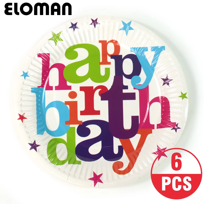 6PCS 7inch disposable paper plates for children birthday party