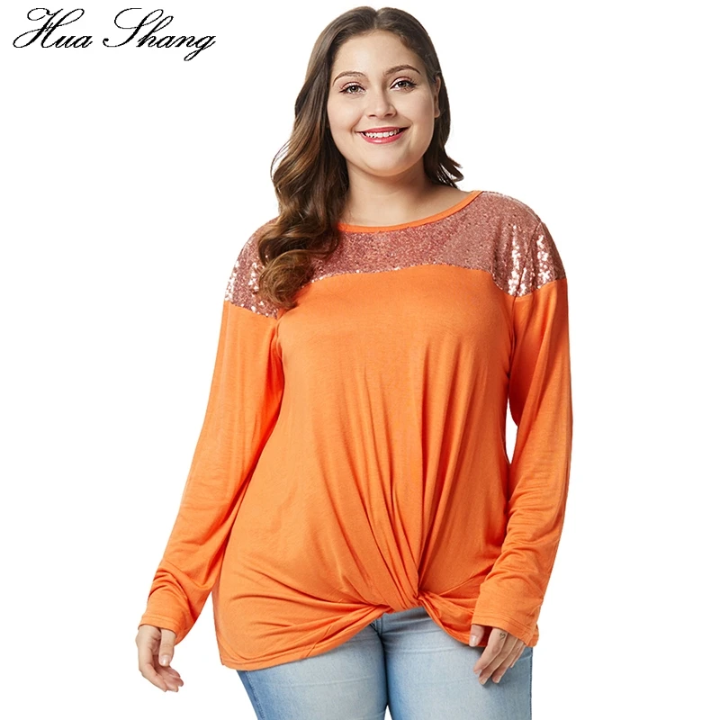 Loose Oversized Blouse Women O Neck Long Sleeve Sequined Patchwork Knot Tie Front Elegant Blouse