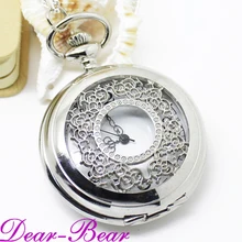 1002 S) цена; Серебряный оттенок в викторианском стиле филигранные кварцевые карманные часы, 12 шт./лот