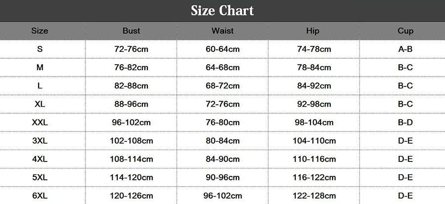tianyu xiao size chart