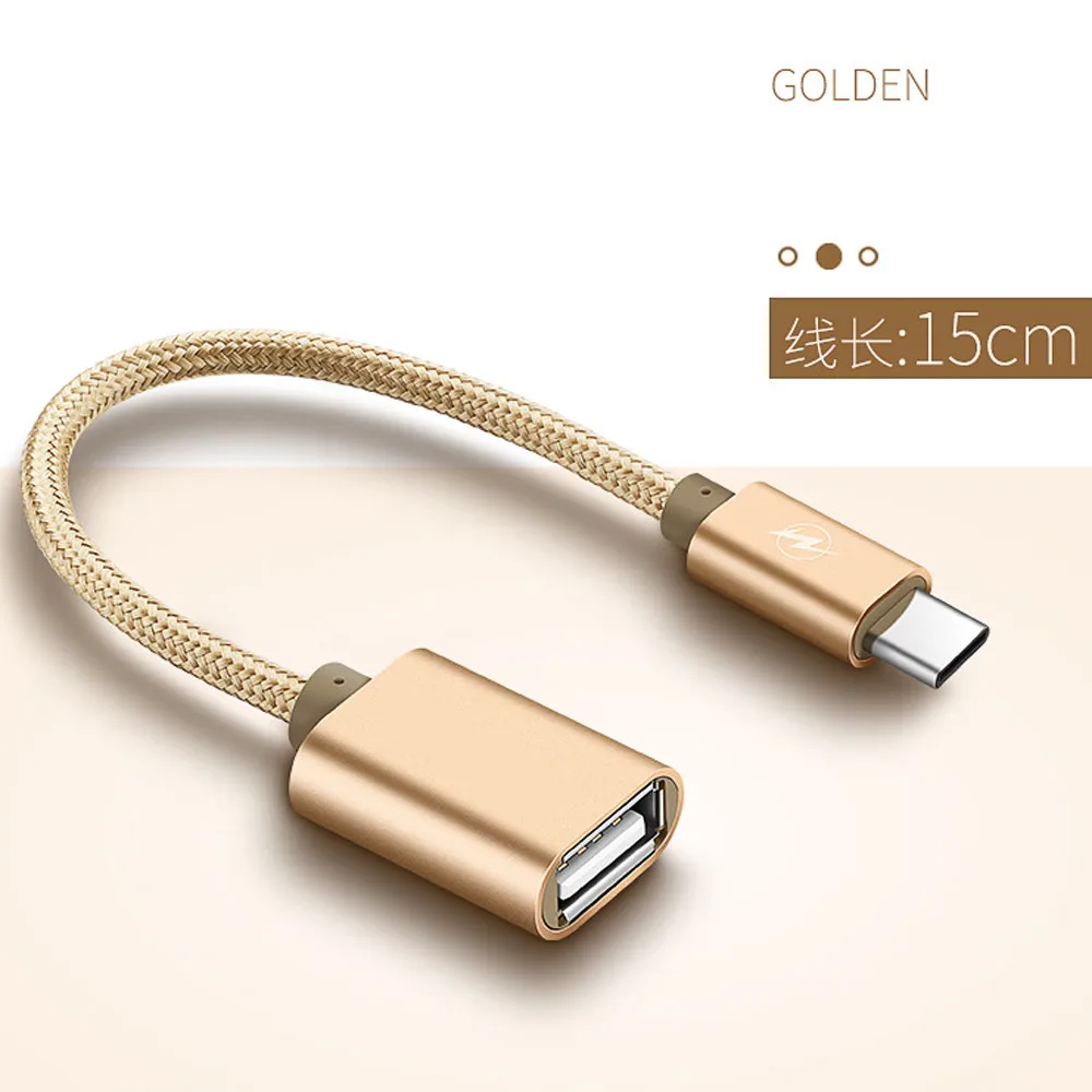 Металлический USB 3,1 type C штекер USB 2,0 Женский кабель OTG Синхронизация данных конвертер адаптер Длина кабеля 15 см для IOS Android телефон