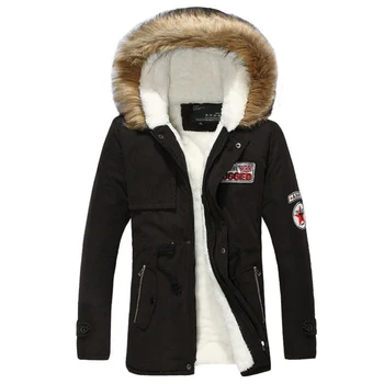 

Brand Men Cotton Winter Warm Casual Jackets Baggy Parka Fashion Fur Collar College Outerwear Coat Male New Windebreaker