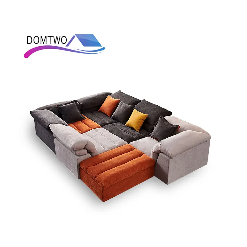 living room Furniture Corner House type cotton Down customizable sofa