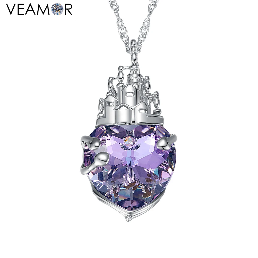 Veamor genuine silver 925 tower women necklace penddent crystals from Australia girls fashion jewelry Veamor genuine silver 925 tower women necklace penddent crystals from Australia girls fashion jewelry