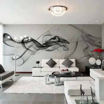 

Customized Large Abstract Mural Smoke 3d Wall Mural Wallpaper for Living Room Bedroom Sofa Background 3d Papel Murals