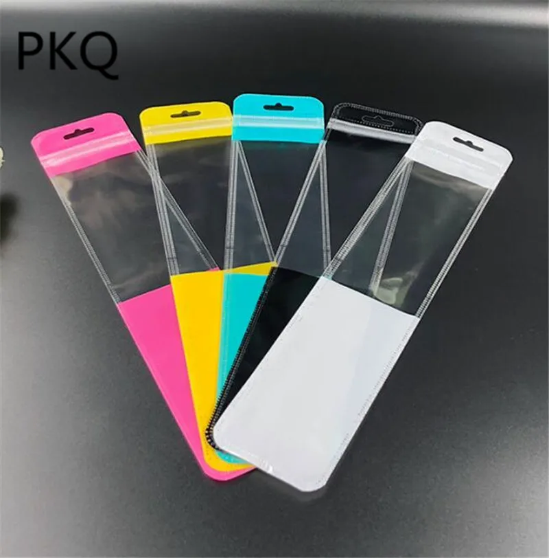 

6*36cm Long size White/black/pink colorful Plastic Packaging Bag for Jewelry/Watches/Accessories Bag Cosmetic Gift Bags Hanging