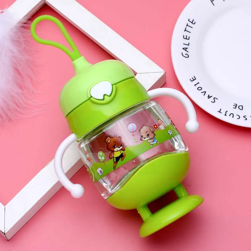 

1Pcs 350ml Baby Bottle Kids Children Learn Feeding Drinking Water Straw Bottle Mamadeira Sippy Training Cup Baby Feeding Cup