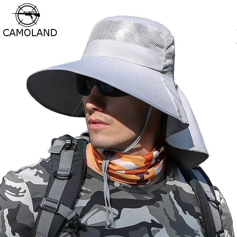 camo boonie hat with neck flap