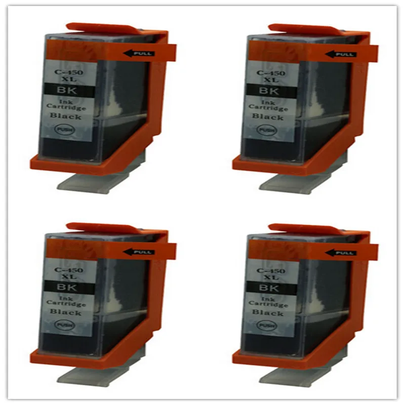 hisaint 4 Pcs Black Ink Cartridge For Canon 450 PGI450 PGI 450 For PIXMA MG5440/MG5540/MG6340
