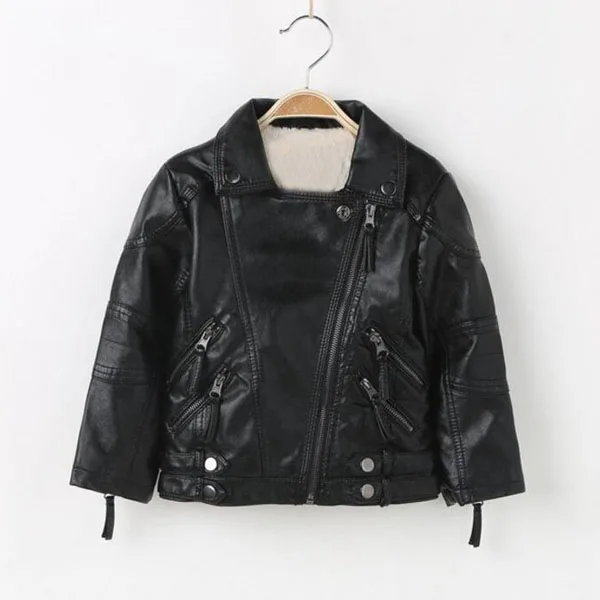 

Kids PU Leather Autumn Winter Jacket Kids Jackets Girls Leather Coat Children Outerwear Leather boys brand Jacket windbreaker