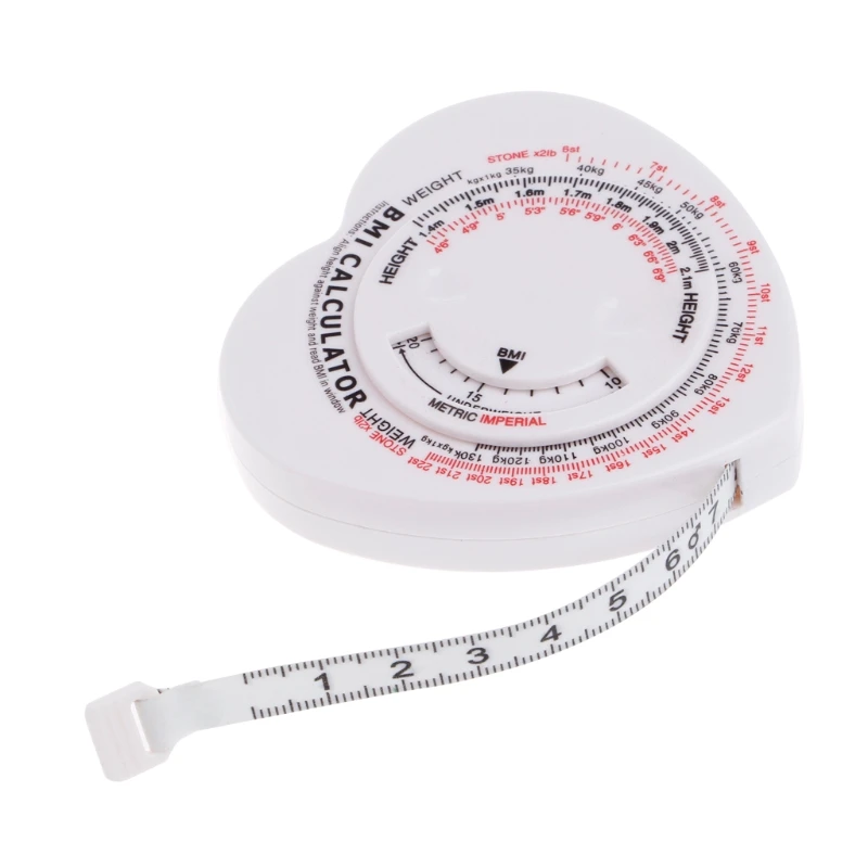 

Heart BMI Body Mass Index Tape Measure Calculator Body Muscle Diet Weight Loss