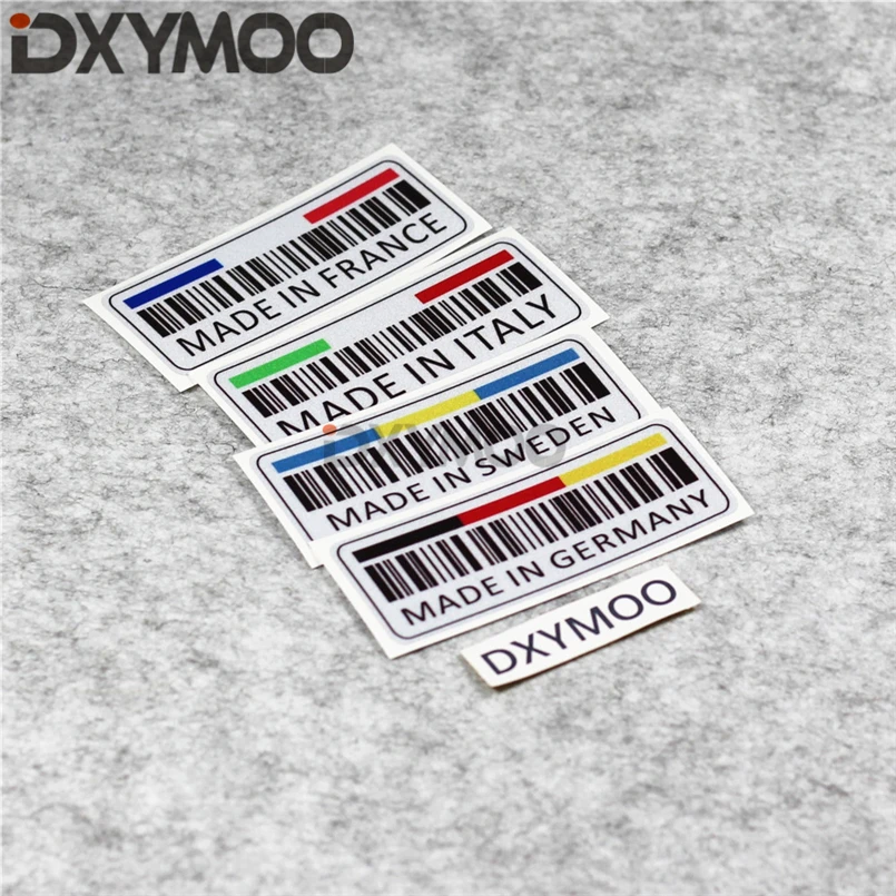 National Flag Bar Code Car Stickers Made In ITALY GERMANY