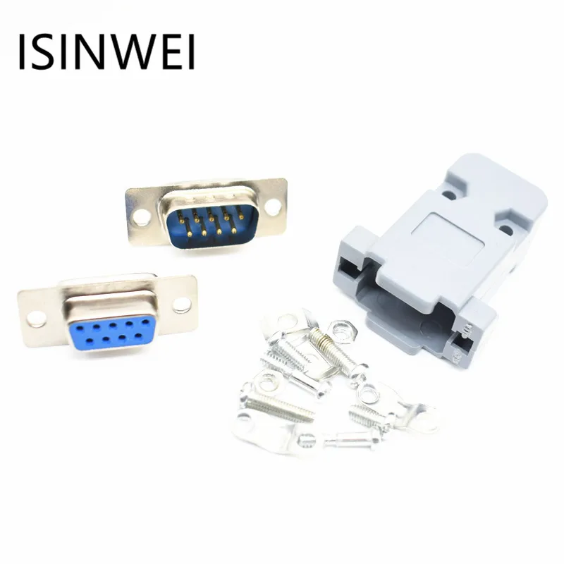 RS232 Serial Port Connectors DB9 Female Male Socket Shell Plastic Plug