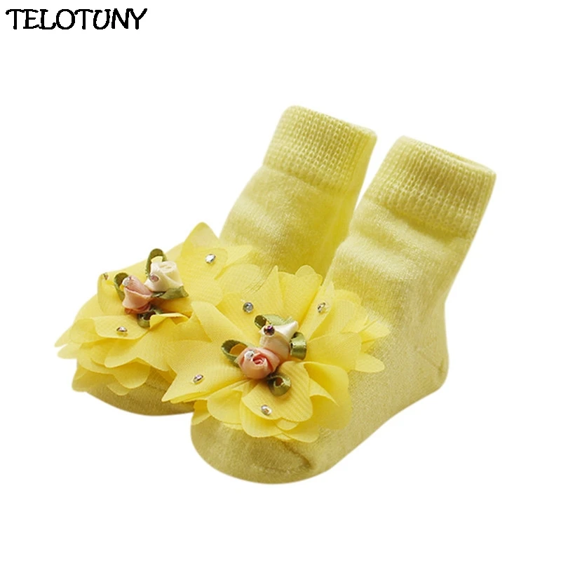 TELOTUNY/ г.; модные удобные хлопковые носки с цветочным рисунком для маленьких девочек; тапочки; теплые носки до лодыжки; IU20