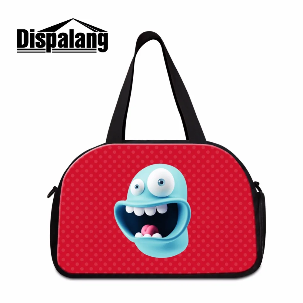 Dispalang funny face lovely travel bag for girls women medium sized