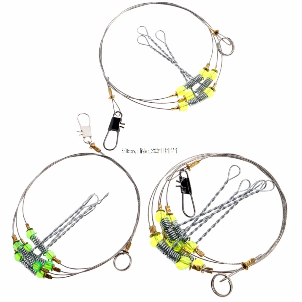 

Wholesale Anti-Winding Swivel String Sea Fishing Hook Steel Rigs Wire Leader Fish Hooks Drop ship