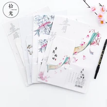 24 с буквами на листе бумага+ 12 конверты классический синий цветок история Серия Письмо Конверт с пузырчатой пленкой набор письма офисные и школьные принадлежности