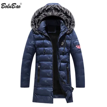 

BOLUBAO Fashion Brand Men Parka Mens Fur Hooded Padded Wadded Windbreaker Winter Warm Male Coat Parkas Overcoat