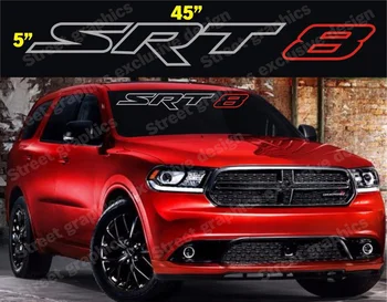 

For SRT-8 WINDSHIELD VINYL DECAL STICKER (outline silver and )) Car Styling