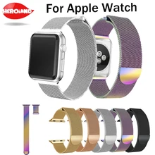 Миланская петля, ремешок для apple watch 42mm 38 мм Нержавеющая сталь с металлическим браслетом, браслет, ремешок для наручных часов iwatch серии 3/2/1