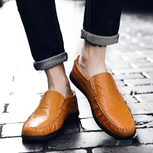 2019 Leather Mens Moccasin Shoes Black Men Flats Breathable Lightweight Casual Italian Loafers Comfortable Driving Shoes цена 2019 Leather Mens Moccasin Shoes Black Men Flats Breathable Lightweight Casual Italian Loafers Comfortable Driving Shoes цены онлайн