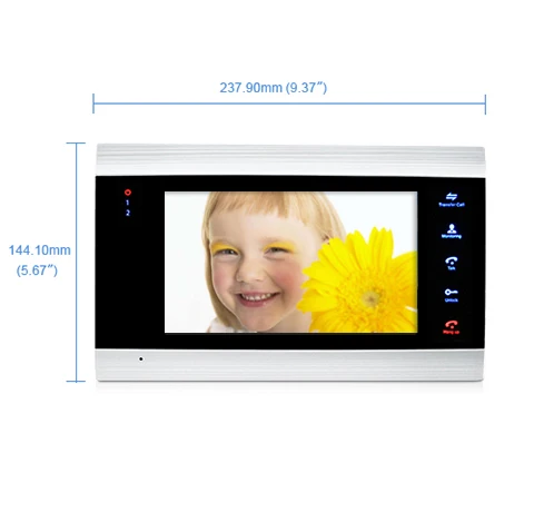 Homeeye 7 дюймов крытый монитор Экран дисплея для видео-телефон двери видео домофон/домашний Система контроля доступа 4-проводной