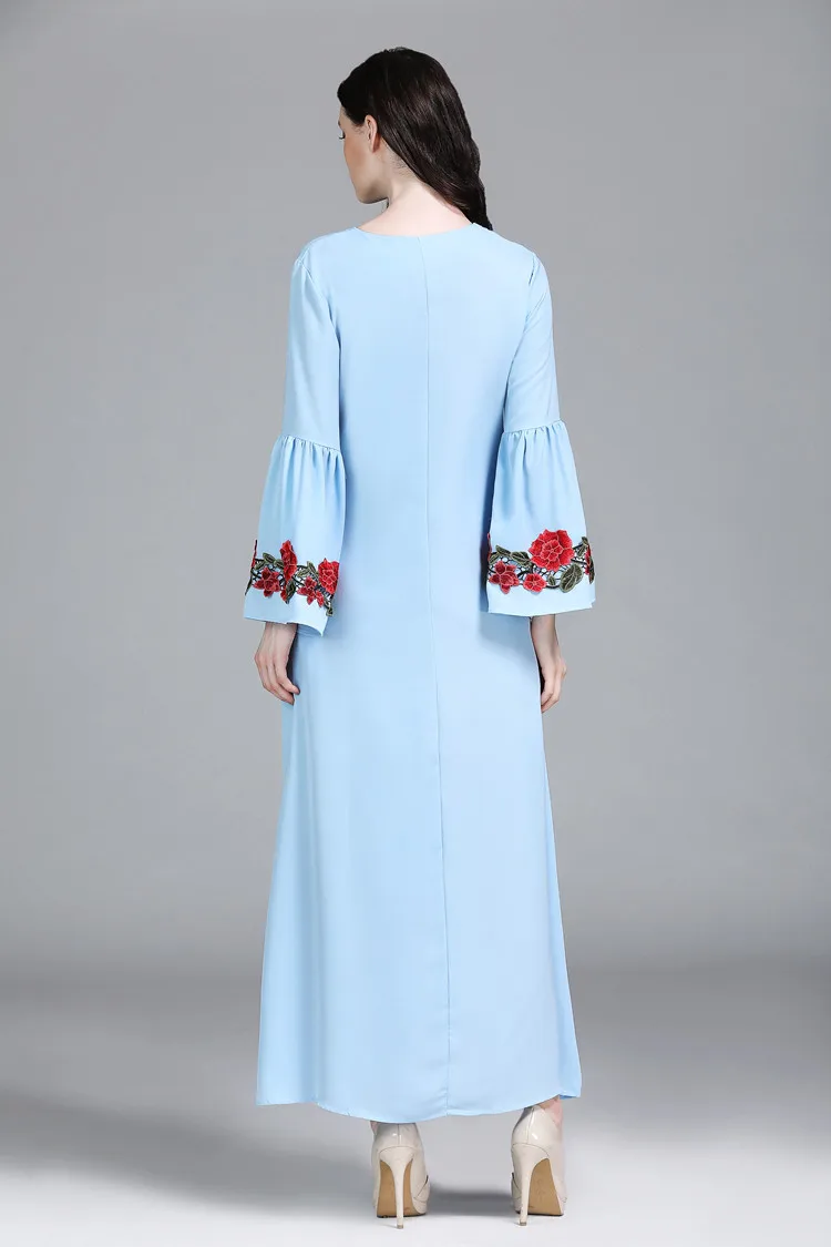 2018 мусульманские платья модное мусульманское платье Брендовое Abaya с аппликацией