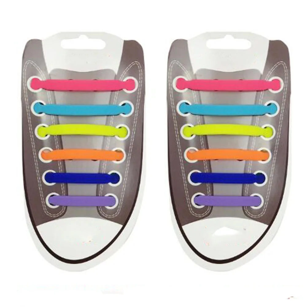 12Pc/Set New Unisex Adult Athletic Running No Tie Shoelaces Elastic Silicone Shoelaces All Sneakers Fit Strap Shoe Lace