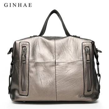 

Luxury Zipper Pocket Design Women Tote Handbags 2019 New Fashion Femme Soft Leather Shoulder Bag Big Crossbody Bags High Quality