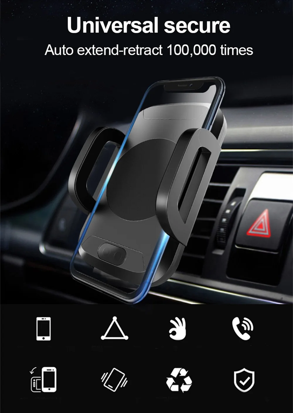 TOMKAS Holder For Phone in Car Qi Wireless Charger For iPhone X 8 Plus Mobile Phone Support Car Phone Holder For Samsung S9 S8
