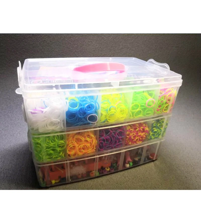 Billig 15000 stücke Regenbogen Gummiband DIY Handwerk Spielzeug mit Weben Maschine Elastische armband Kits Band Gestrickte Figuren Charms Kunst Handwerk