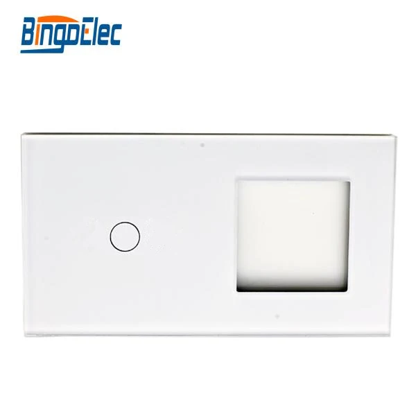 Закаленное Стекло панели переключателя и розетки, 86*157 мм, 1 банды сенсорный выключатель панели и рама, бесплатная доставка