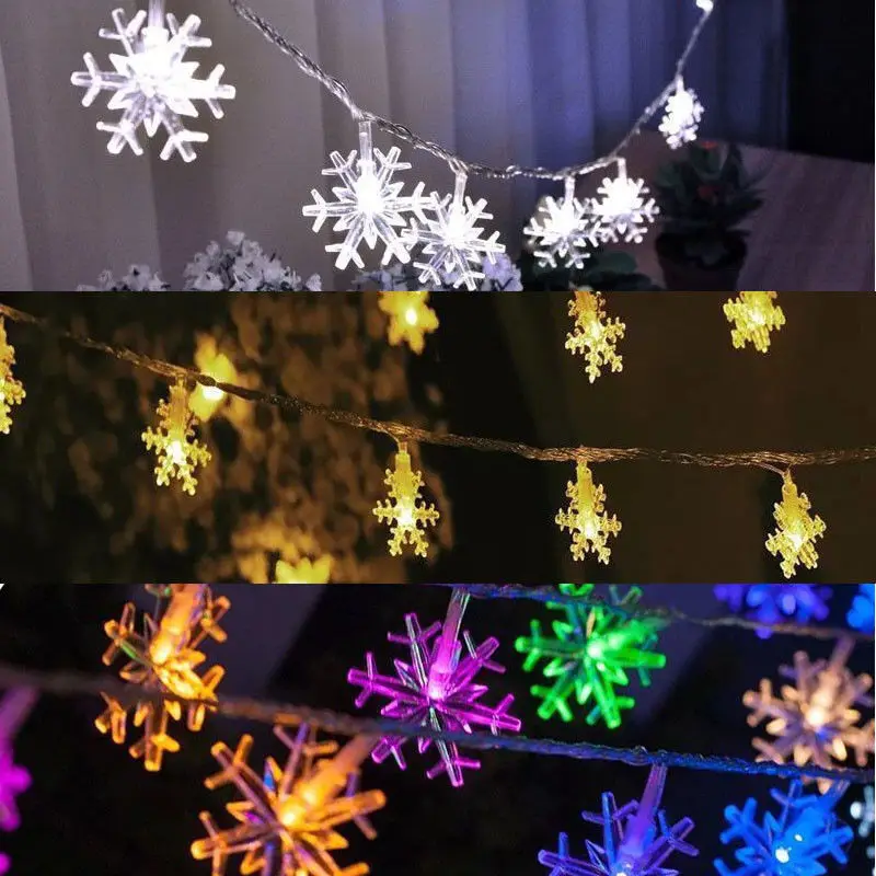 ABEDOE 9.8ft 20LED сказочные огни батарея мощность Снег Форма светодиодные гирлянды для