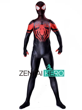 

ZentaiHero 2017 Ultimate Miles Morales Spiderman Costume 3D Printing Spandex Fullbody Spider-Man Costume For Halloween Party