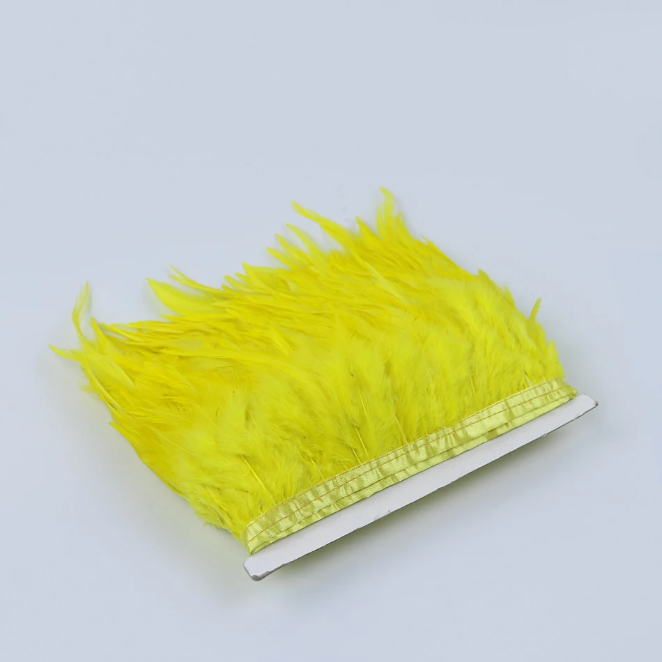 9 yellow rooster saddle feather trims 3