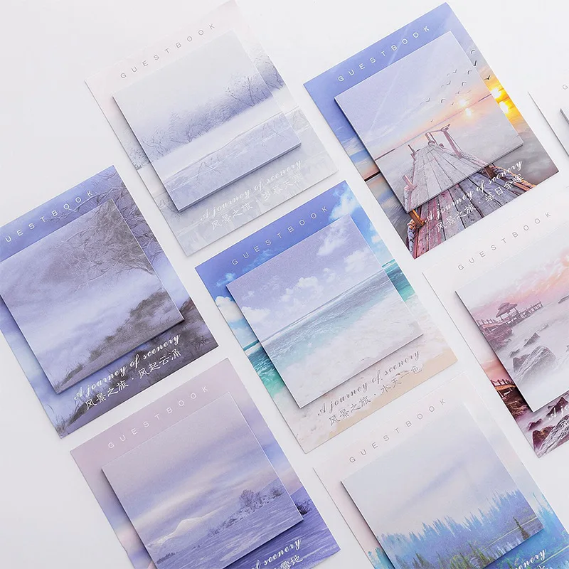 

Creative Landscape Travel Memo Pad Self-adhesive Planner Sticker Page Index N Times Sticky Notes Office Stationery Supplies