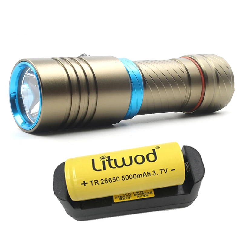Litwod Z20DX9 CREE XM-L T6 9 светодиодный 8000 люменов дайвинг вспышка светильник фонарь светильник водонепроницаемый подводный 100 м на 26650 батареи - Испускаемый цвет: Option E