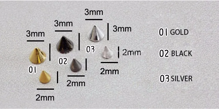 100 шт, модные аксессуары для ногтей, металлические конусные шипы в стиле панк, декоративная заклепка для дизайна ногтей, украшения для ногтей в стиле ретро