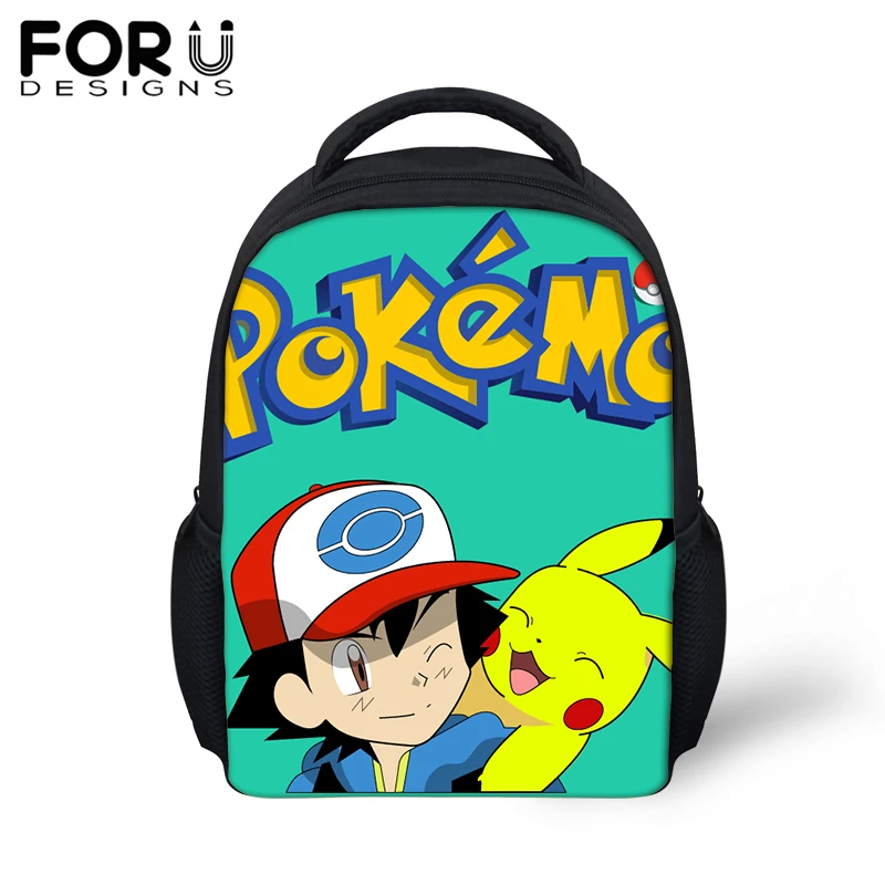 

FORUDESIGNS Cartoon Pokemon Pikachu School Bag For Baby Boy Girl 12 inch Backpack Little Kids Children Kindergarten Soft Bookbag