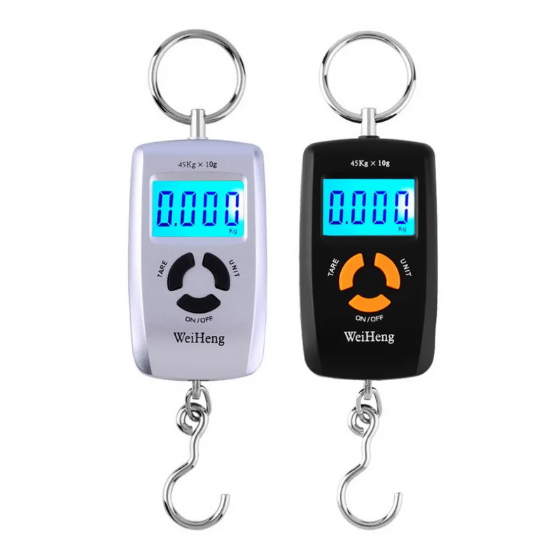 

1Pcs 45kg 5g/10g Portable Mini Digital Scale High Quality Double Precision Portable Hook Hanging Scale Backlight Luggage Scale